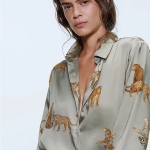 Zara Animal Print Shirt